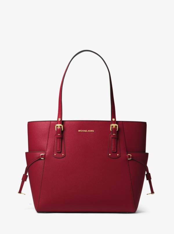 Damske Prenosná Taška Michael Kors Voyager Small Crossgrain Leather Bordove - Kabelky Michael Kors Outlet | TXMHF-6418